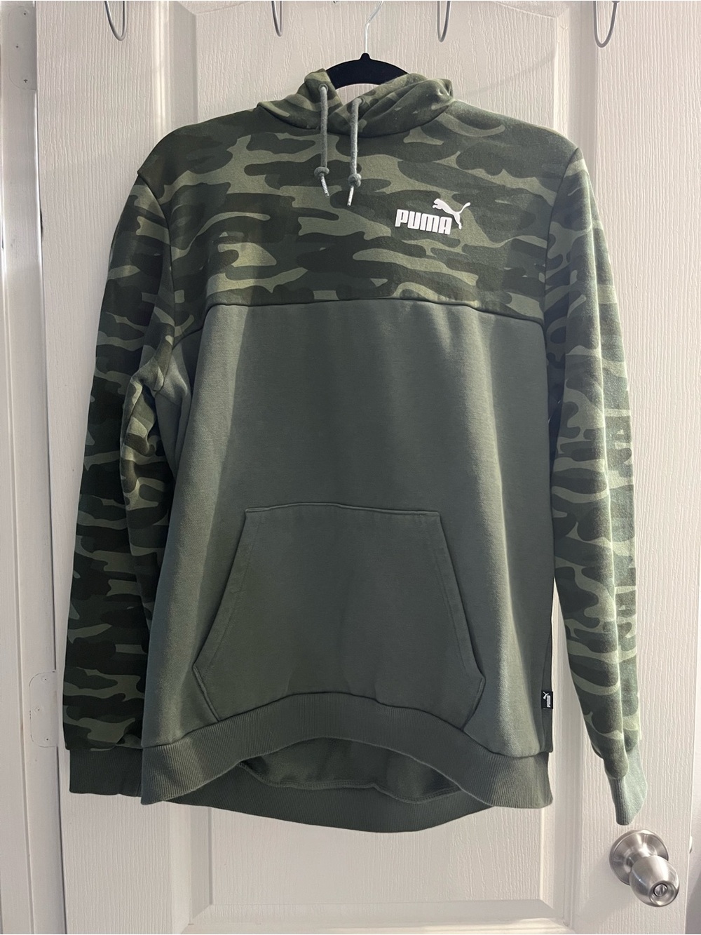 Puma Olive Green Camo Paneled Hoodie